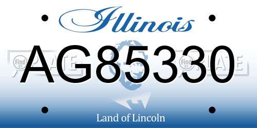 AG85330 Illinois License Plate