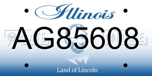 AG85608 Illinois License Plate