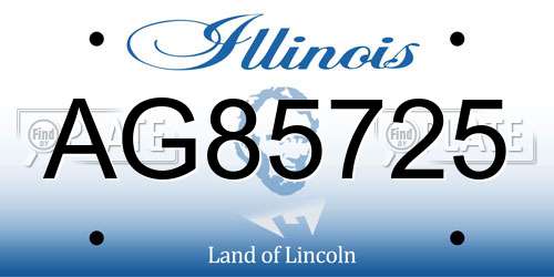 AG85725 Illinois License Plate