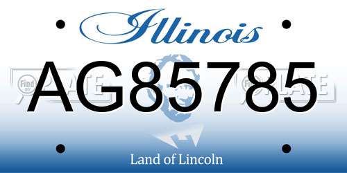AG85785 Illinois License Plate