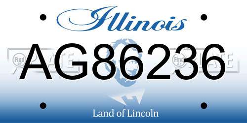 AG86236 Illinois License Plate