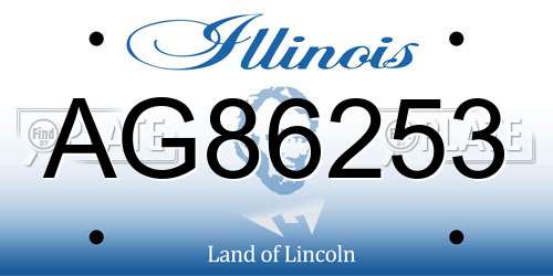 AG86253 Illinois License Plate