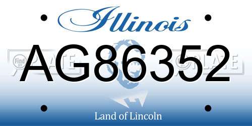 AG86352 Illinois License Plate