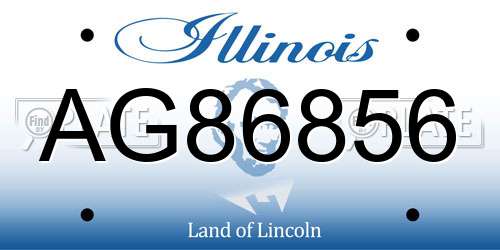 AG86856 Illinois License Plate