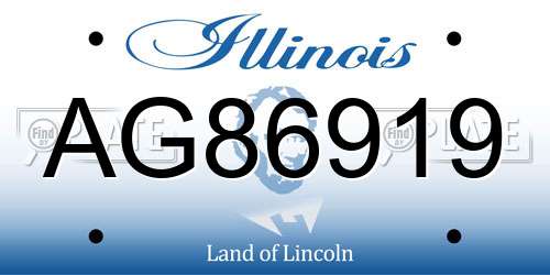 AG86919 Illinois License Plate