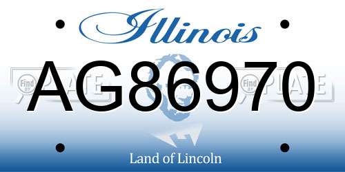 AG86970 Illinois License Plate