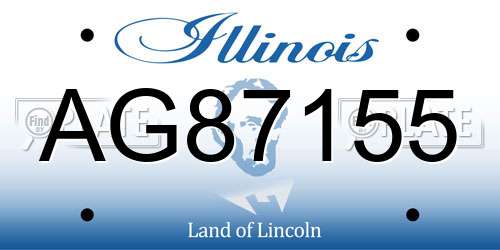 AG87155 Illinois License Plate