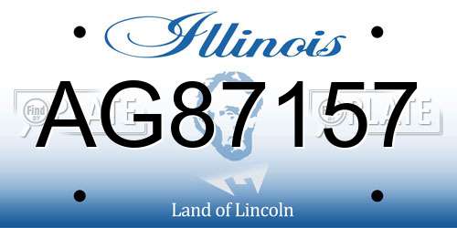AG87157 Illinois License Plate