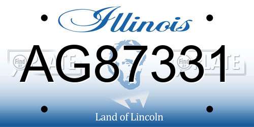 AG87331 Illinois License Plate