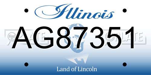 AG87351 Illinois License Plate