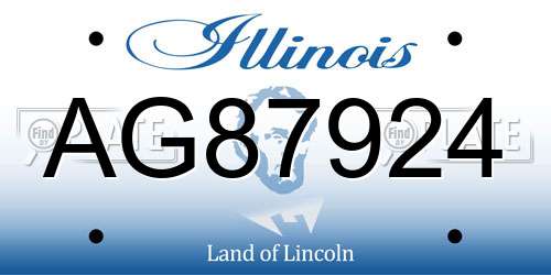 AG87924 Illinois License Plate