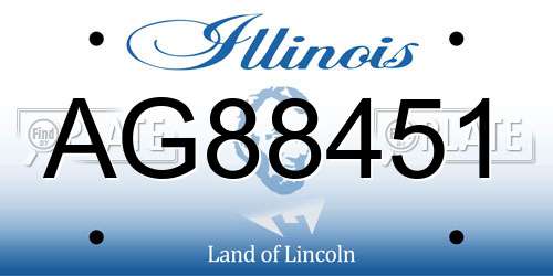 AG88451 Illinois License Plate