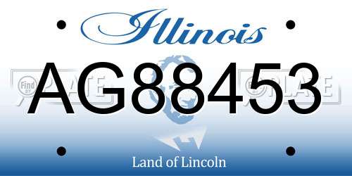 AG88453 Illinois License Plate