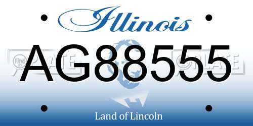 AG88555 Illinois License Plate