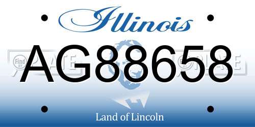 AG88658 Illinois License Plate