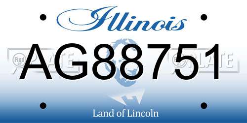 AG88751 Illinois License Plate