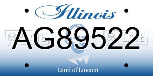 AG89522 Illinois License Plate