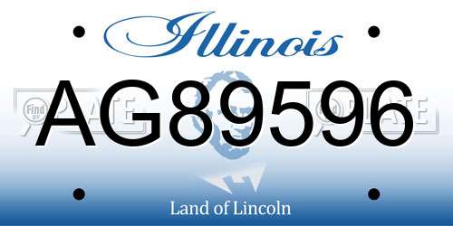 AG89596 Illinois License Plate