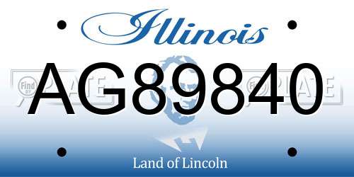 AG89840 Illinois License Plate