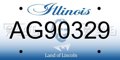 AG90329 Illinois License Plate