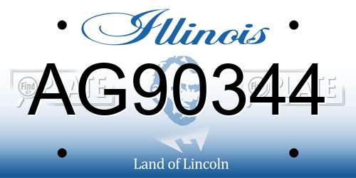 AG90344 Illinois License Plate
