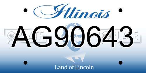 AG90643 Illinois License Plate