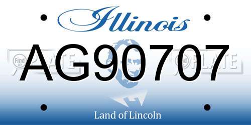 AG90707 Illinois License Plate