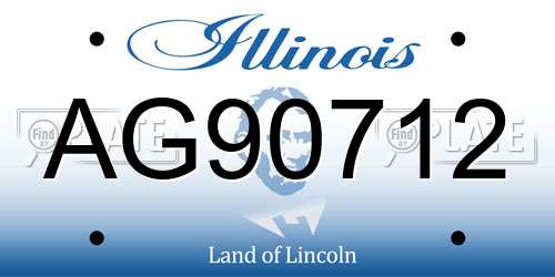 AG90712 Illinois License Plate
