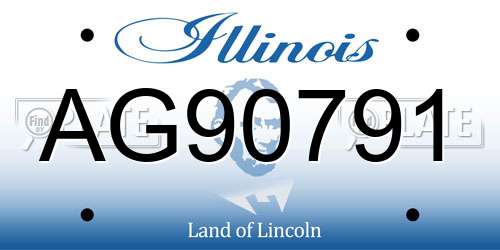 AG90791 Illinois License Plate