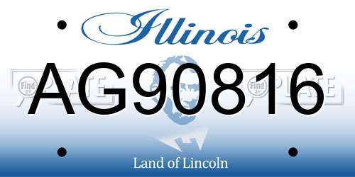 AG90816 Illinois License Plate