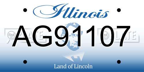 AG91107 Illinois License Plate