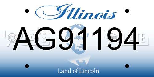 AG91194 Illinois License Plate