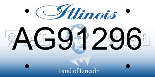 AG91296 Illinois License Plate