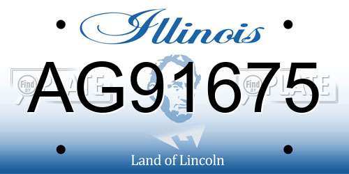 AG91675 Illinois License Plate