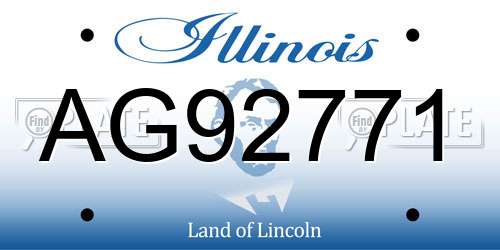 AG92771 Illinois License Plate