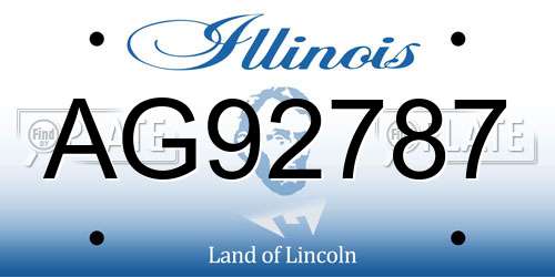 AG92787 Illinois License Plate