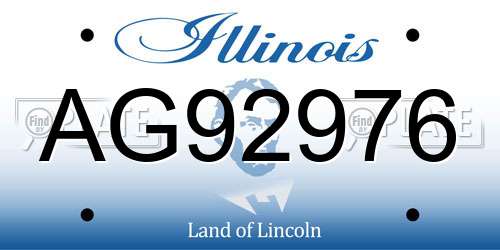 AG92976 Illinois License Plate