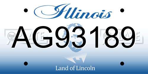 AG93189 Illinois License Plate