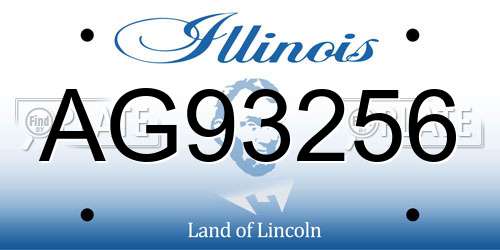 AG93256 Illinois License Plate