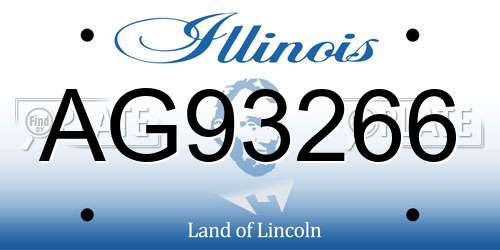 AG93266 Illinois License Plate
