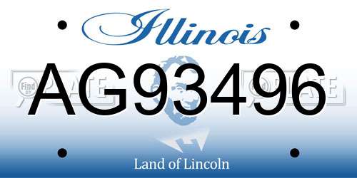AG93496 Illinois License Plate