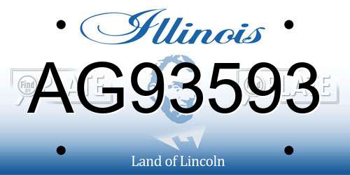 AG93593 Illinois License Plate