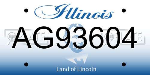 AG93604 Illinois License Plate