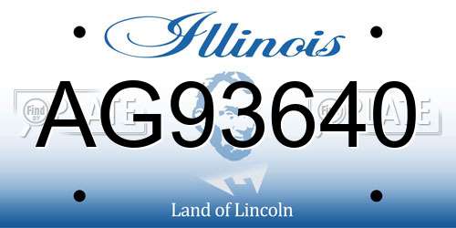 AG93640 Illinois License Plate