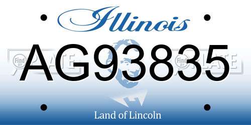 AG93835 Illinois License Plate