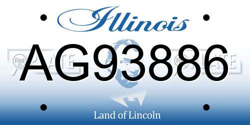 AG93886 Illinois License Plate