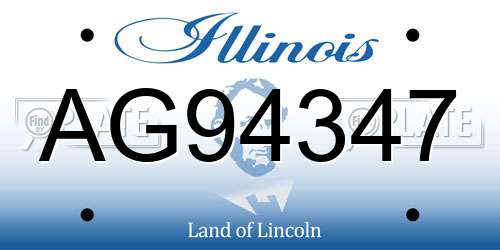 AG94347 Illinois License Plate