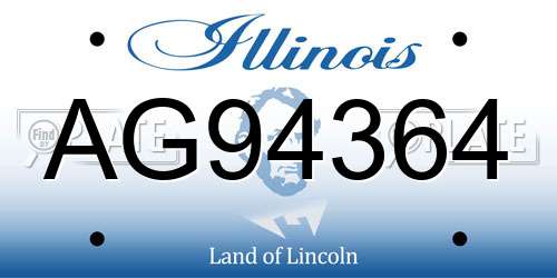 AG94364 Illinois License Plate