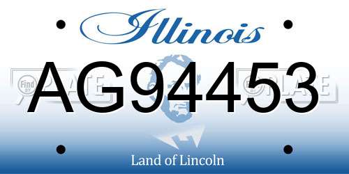 AG94453 Illinois License Plate
