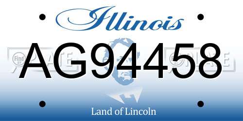 AG94458 Illinois License Plate